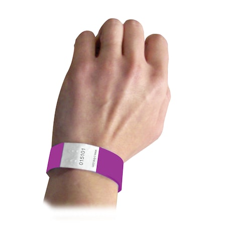 C-Line Products DuPont Tyvek Security Wristbands, Purple, 100PK 89109